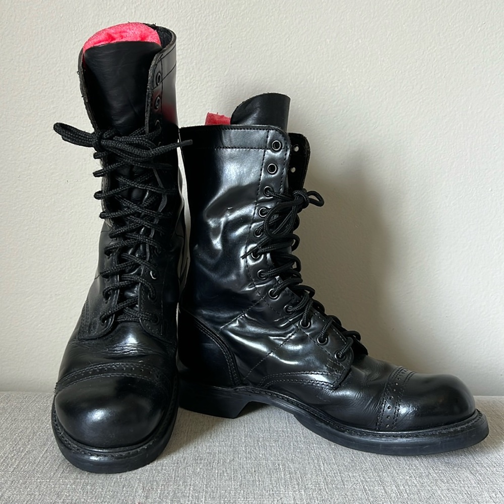 Military issue cap toe combat boots